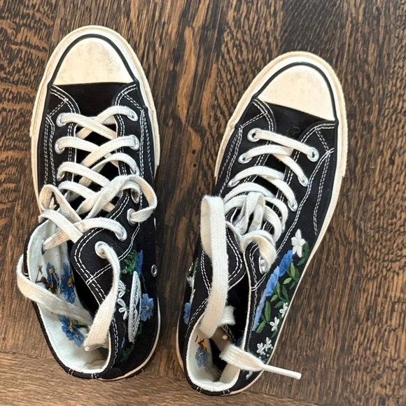 Converse Women's Custom Embroidered Floral High-Tops - Picture 4 of 8